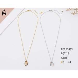 Collier pendentif tendance Zi Zhi en acier inoxydable, chaîne or et argent, bijoux pour femmes, classique, à porter au quotidien - Product Image 3