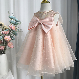 Elegante Vestido de Encaje sin Mangas con Lazo <span class=keywords><strong>para</strong></span> Niñas, Ideal <span class=keywords><strong>para</strong></span> Fiestas de <span class=keywords><strong>Cumpleaños</strong></span>, Bodas, Desfiles, Damas de Honor y Eventos - Product Image 1