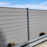 Panneau de clôture WPC de 1,8 m x 1,8 m, clôture en composite bois-plastique avec poteau en aluminium pour la décoration murale de jardin