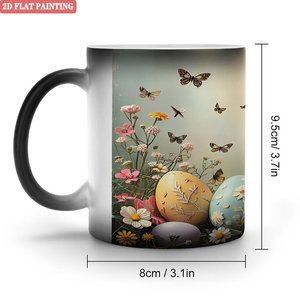 Custom Promotion Mug Frosted Black 11oz <b>Ceramic</b> Heat Sensitive Blank <b>Cup</b> - Product Image 1