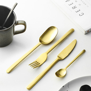 Juego de Cubiertos de Acero Inoxidable Industrial Jinhui 304, Juego de Cuchillo, Tenedor y Cuchara para Postre con Acabado Pulido Espejo, Estilo Occidental - Product Image 1