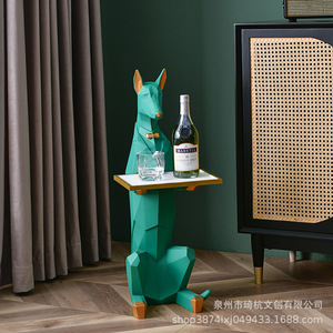 Figurine de chien gentleman au design géométrique abstrait, plateau décoratif en résine synthétique, décoration de salon, décoration de la maison QHDS011 - Product Image 2
