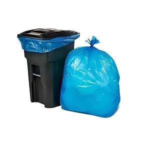 Sacs poubelles de recyclage Huamaohengchun 65 gallons, 1,5 mil, bleus, très résistants, 50 x 48, paquet de 50 - Product Image 1