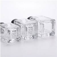 Tiumsen – Flacon diffuseur de parfum vide de luxe personnalisé, carré, à fond épais, 30 ml, 50 ml, 100 ml, en verre transparent avec pompe à pression