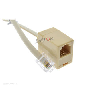 อะแดปเตอร์แจ็คโทรศัพท์ RJ11 6P4C ตัวผู้เป็นตัวเมีย - Product Image 1