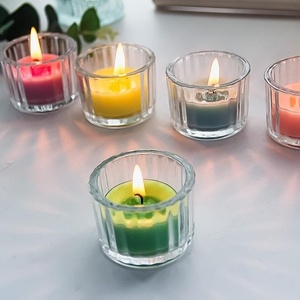 Suporte de Vela de Chá de Vidro Transparente com Listras Verticais, Ecológico, Reutilizável, Artesanal, para Aromatização, Decoração de Casamento e Casa - Mais Vendido - Product Image 2