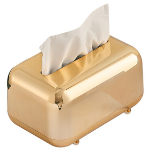 Tissue Box Electroplating Gold Multipurpose Household Desktop Storage Convenient - Product Image 5