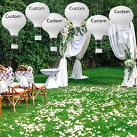 Bricolage OEM Décoration de mariage artisanale 12 pouces Ballon à air chaud blanc suspendu Lanternes en papier pour la promotion
