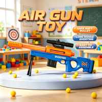 Vente en gros d'usine, pistolet à balles en EVA souple pour enfants, lanceur de jouets d'extérieur personnalisé avec 12 balles en EVA