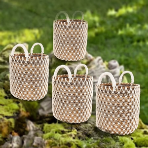 Juego de cestas 4 piezas fibra natural Natural y Blanco CP904BA 9462 M16 - Product Image 3