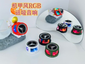 मेचा-शैली के चुंबकीय स्पीकर 5w 300mah ब्लूटूथ स्पीकर आरजीबी लाइट ट्विस बास ऑडियो पोर्टेबल फोन स्टैंड स्पीकर - Product Image 5