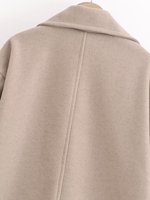 Femmes automne 2025 nouvelle mode décontractée tempérament revers manteau à double boutonnage rétro femmes à manches longues chic manteau en laine