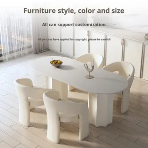 Silla de Comedor de Madera Blanca Pura, Diseño Moderno, Ligero <span class=keywords><strong>y</strong></span> Minimalista, con Cojines Suaves <span class=keywords><strong>y</strong></span> Reposabrazos, para Apartamentos Pequeños, <span class=keywords><strong>Muebles</strong></span> para el Hogar - Product Image 4