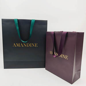Sacs en carton recyclé imprimés avec logo personnalisé, poignée longue, pour emballage de luxe, cadeaux, shopping, chaussures, sous-vêtements, vêtements - Product Image 1