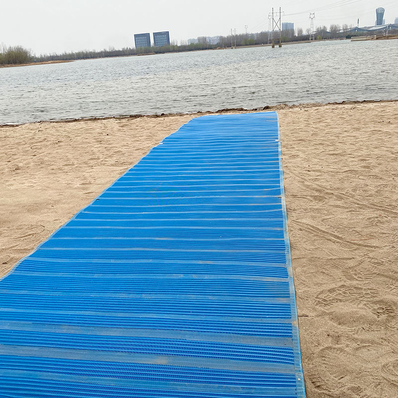 Adjustable Beach Ramp ADA Compliant Roll up Beach Mat Access Polyester Sand Matting Beach ...