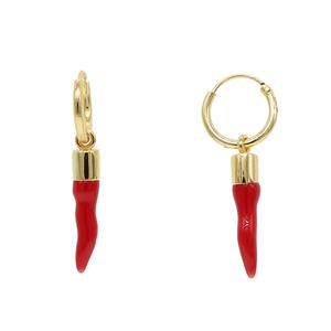 Nouveau piment charme goutte boucle d'oreille or métal mode belle fille femmes oreille piment bijoux rouge cerceau boucle d'oreille - Product Image 5
