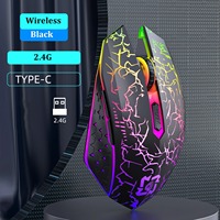 Mouse Gaming Bluetooth Recargable de 2.4G para Laptop con Retroiluminación RGB, Mouse Mecánico para Computadora PC, Mouse Inalámbrico para Gamers