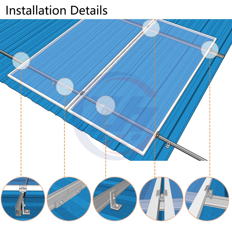Easy Rail Solar Panel Mounting Structure Hardware Roof Mounting ...