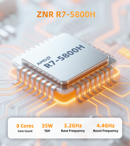 Mini Computadora de Escritorio AMD <span class=keywords><strong>Ryzen</strong></span> R7-5800H, Doble HDMI+DP, Pantalla Triple, 2*2.5G LAN, Barebone, Oficina, Hogar, 12V, Mini PC Portátil - Product Image 2