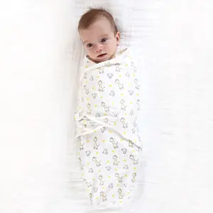 Wholesale 100% Organic Cotton Baby Swaddle Blanket Wearable Adjustable Infant Wrap