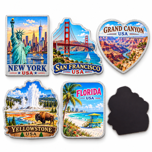 Imán de Refrigerador de Aluminio con Relieve 3D, Recuerdo de Paisajes Famosos de EE. UU., Recuerdos de Playas de California, Imán de Nueva York para Decoración de Cocina y <span class=keywords><strong>Bar</strong></span> - Product Image 3