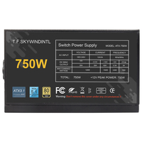 TFDP Komponen PC Baru 80plus Gold Fully Modular ATX 750W Power Supply PC PSU Unit Catu Daya dengan ATX 3.1 & PCIe 5.1 Ready