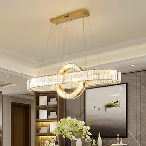 Luminária de cristal LED grande luxuosa para decoração de sala de estar, decoração moderna de luxo, ideal para sala de jantar, novidade em 2024