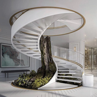 Escalier en colimaçon moderne en marbre beige pour projet d'intérieur de villa Ace