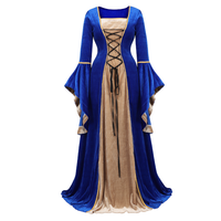 Robe Longue de Soirée Féminine en Velours de Luxe, Style Renaissance Irlandaise Victorienne Médiévale, Tenue Rétro Fantaisie pour Halloween, Costume de Cosplay, Grande Taille