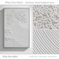 Peinture à la main 3d Minimalisme Moderne Abstrait Toile Peinture Art avec Texture et Pâte 24x36 Pouces avec Cadre en Bois pour Décoration Murale