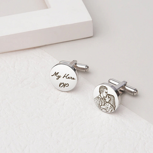 Khuy măng sét và cà vạt nhà sản xuất tùy chỉnh khắc logo tùy chỉnh Khuy măng sét nam sang trọng Khuy măng sét Quà Tặng Ngày của Cha - Product Image 4