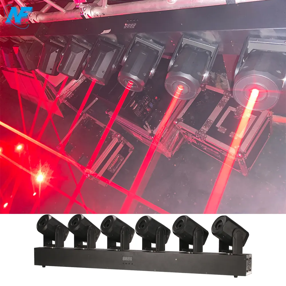 500m * 6 3W 6 Olhos Cabeça Movente Vermelha Feixe De Luz De Laser Para Dj Disco Club Laser Light Show