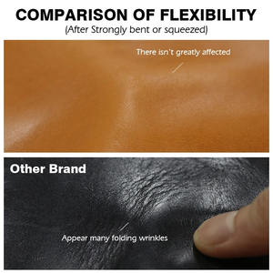 Piel de vacuno curtida vegetalmente, material de <span class=keywords><strong>cuero</strong></span> genuino de grano completo para bricolaje - 12 colores disponibles - Product Image 4