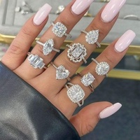 Bague de Fiançailles et de Promesse pour Femme en Argent 925 Véritable Plaqué Rhodium, avec Zircon Cubique et Moissanite, Tailles Ovale, Radiant, Princess, Émeraude, Poire, Coussin, Cœur