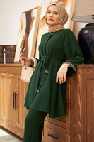 Ensemble musulman pour l'Aïd, haut pour femme, ensemble 2 pièces, chemisier à lacets, chemises à manches longues, pantalon, costumes arabes, Dubai, ensembles musulmans