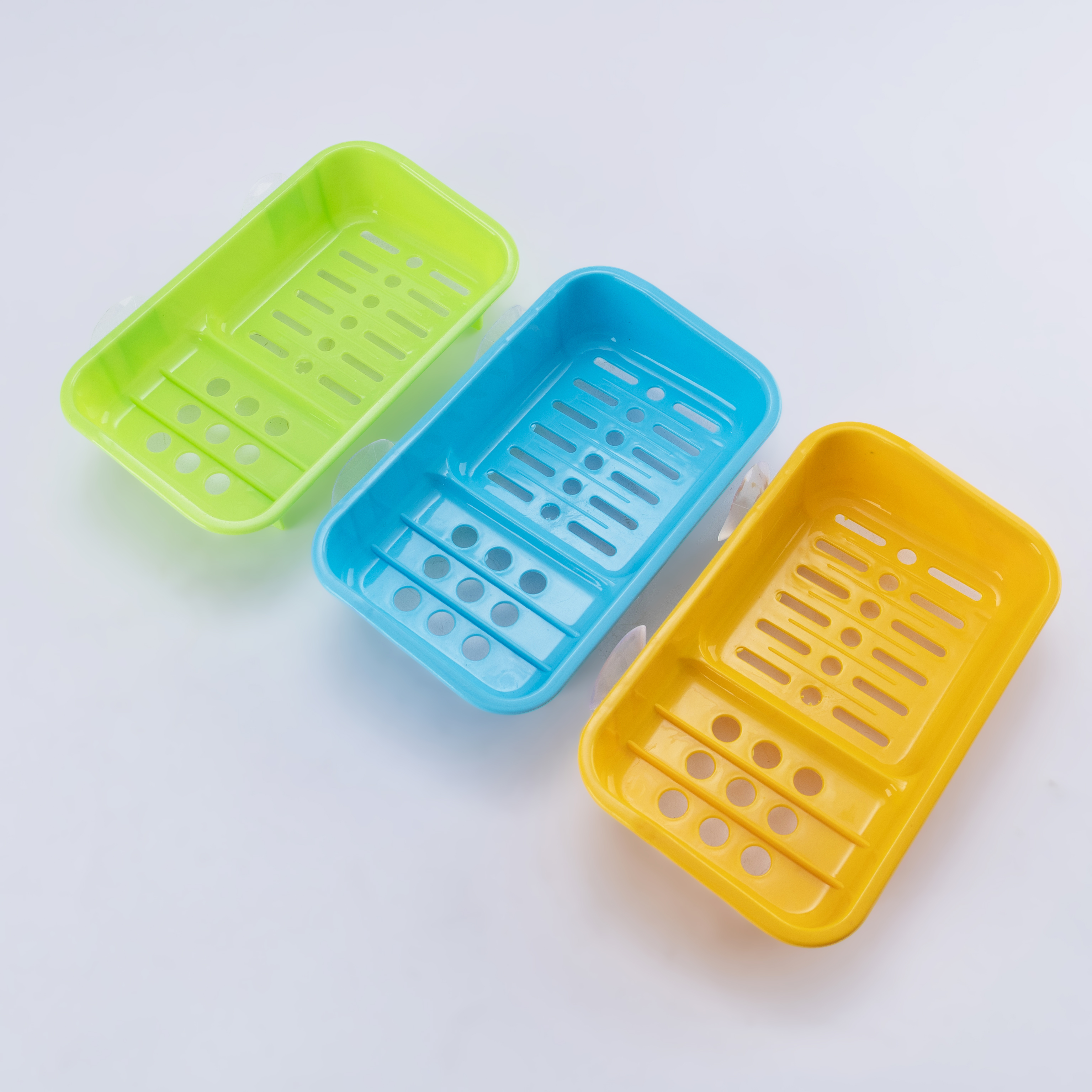 High Standard Mini Plastic Square Basket Soap Storage Base Drain Tray with Lid Bathroom Accessory Printed Technics