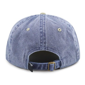 Casquette de baseball vintage non structurée en denim délavé avec logo brodé 3D personnalisé en coton vieilli, style streetwear, 2 tons - Product Image 2