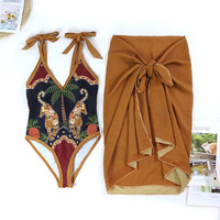 Été 2023 Nouveau Trendy Beach Swim Wear Maillot de bain une pièce de luxe avec jupe Cover up