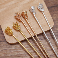 Accessoires de vêtements chinois Han de style ancien à faire soi-même, épingle à cheveux, nouveau réceptacle de 12 * 20 mm, bâtonnet à cheveux (10198)
