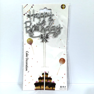 Décoration <span class=keywords><strong>de</strong></span> gâteau d'<span class=keywords><strong>anniversaire</strong></span> 3D en plastique, motif nœud papillon et fleurs, pour célébrations festives, prix d'usine - Product Image 6