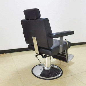 เก้าอี้ตัดผมสำหรับร้าน<span class=keywords><strong>ตัดผม</strong></span>มืออาชีพ, เก้าอี้โกนหนวดปรับเอนได้หุ้มหนัง PU ลายทางแนวตั้ง พร้อมฐานไฮดรอลิกสแตนเลส - Product Image 6