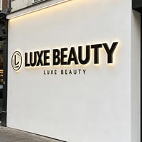 Panneau de signalisation personnalisé avec logo 3D, lettres rétroéclairées par LED pour salon de beauté, spa, salon de manucure, hall d'accueil, réception