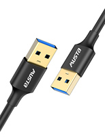 Cable Adaptador USB 2.0 Chapado en Oro, Transferencia Rápida de Datos, Cable USB 3.0 Macho a Macho, Cable de Extensión USB, Carga Rápida 3A, PVC CN;GUA
