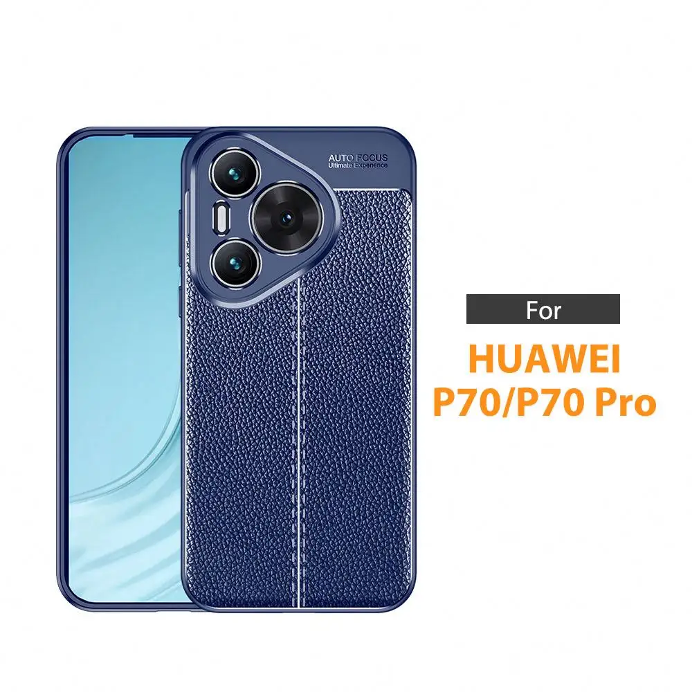 Funda de cuero para Huawei P70 Pro, fundas de teléfono personalizadas de negocios, protección de cámara de pantalla con agujero de precisión de lujo, WLS92 wlons