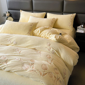 <span class=keywords><strong>Parure</strong></span> de <span class=keywords><strong>lit</strong></span> en <span class=keywords><strong>flanelle</strong></span> de lait épaisse pour l'hiver, 4 pièces, imprimé floral, double face, haute densité, linge de <span class=keywords><strong>lit</strong></span> de luxe - Product Image 3