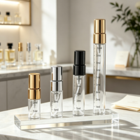 Flacon pulvérisateur rechargeable en verre borosilicate transparent de 2 ml, 3 ml, 5 ml, 10 ml avec bouchon à vis pour échantillons de parfum