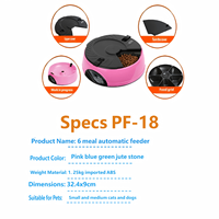 Distributeur automatique de nourriture pour animaux de compagnie 6 repas, étanche, plusieurs couleurs disponibles (rose, bleu, vert), en ABS, certifié CE RoHS, pour chats et chiens