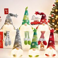 Décoration de Noël : Poupée Rudolph en peluche LED suspendue avec longues jambes pour la maison de maternité, fête de Noël, pendentif flocon de neige