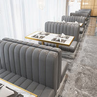 Ensembles de meubles de luxe légers sur mesure pour hôtels, restaurants, cafés, salons de thé, canapés en cuir, table à manger en marbre et chaises, ensemble de canapés