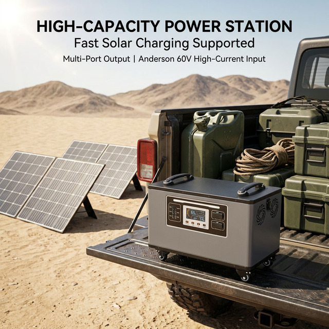 3000W Wheeled Portable Power Station LiFePO4 Pure Sine Wave Solar Generator 220VAC USB-C Emergency Backup Camping RV EU UK AU US